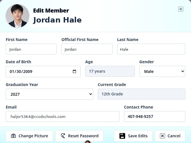 Ripplet Edit Member modal
