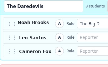 Ripplet team card with freeform role fields
