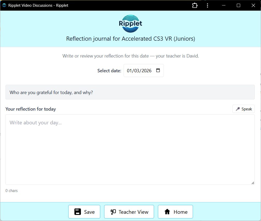 Reflection Journal screenshot