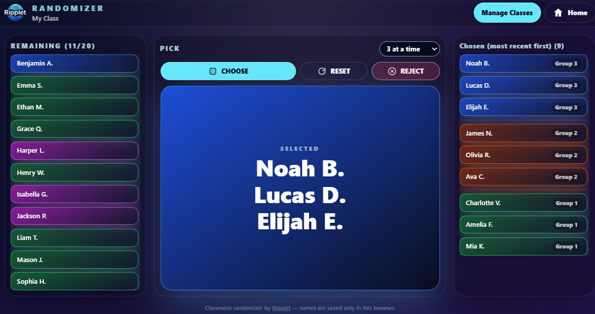 Class Randomizer screenshot